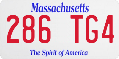 MA license plate 286TG4