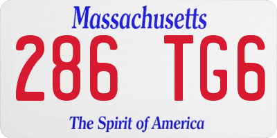 MA license plate 286TG6
