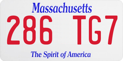 MA license plate 286TG7