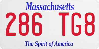 MA license plate 286TG8