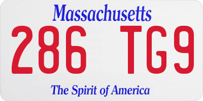 MA license plate 286TG9