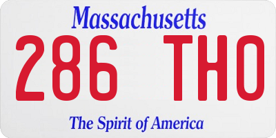 MA license plate 286TH0