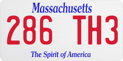 MA license plate 286TH3
