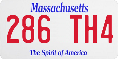 MA license plate 286TH4