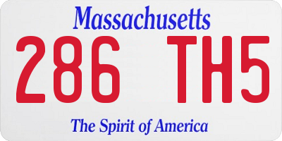 MA license plate 286TH5