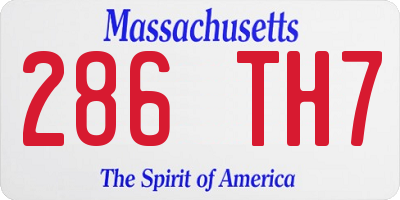 MA license plate 286TH7