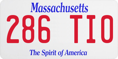 MA license plate 286TI0