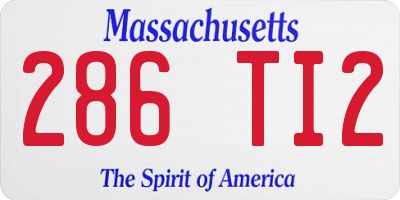 MA license plate 286TI2