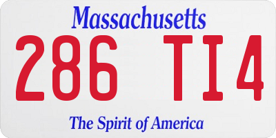 MA license plate 286TI4