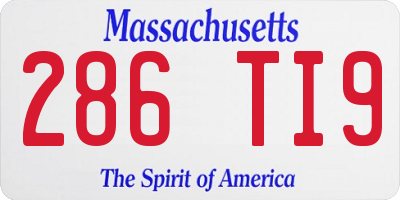 MA license plate 286TI9