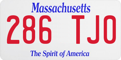 MA license plate 286TJ0