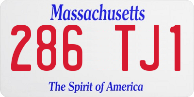 MA license plate 286TJ1