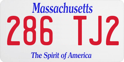 MA license plate 286TJ2