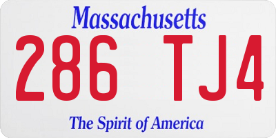MA license plate 286TJ4