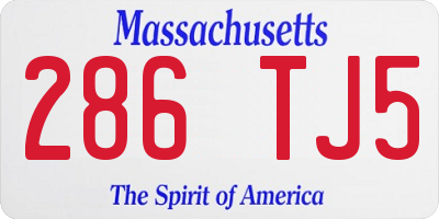 MA license plate 286TJ5