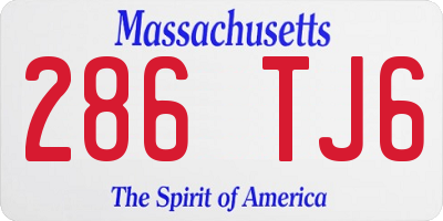 MA license plate 286TJ6
