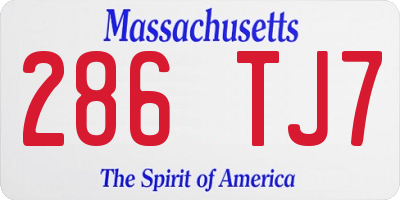 MA license plate 286TJ7