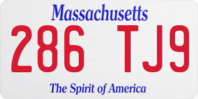 MA license plate 286TJ9