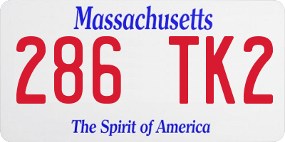 MA license plate 286TK2