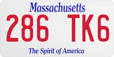 MA license plate 286TK6