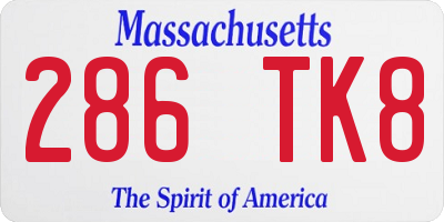 MA license plate 286TK8