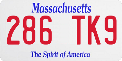 MA license plate 286TK9