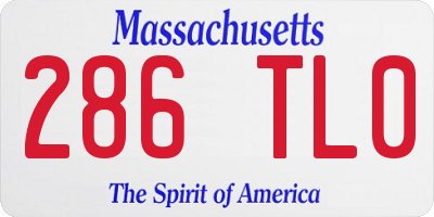 MA license plate 286TL0