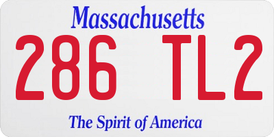 MA license plate 286TL2