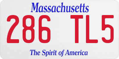 MA license plate 286TL5