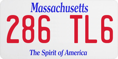 MA license plate 286TL6