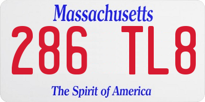 MA license plate 286TL8