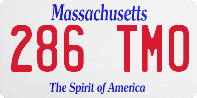 MA license plate 286TM0