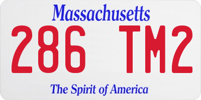 MA license plate 286TM2