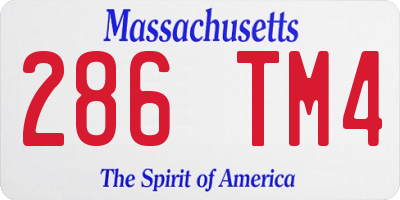MA license plate 286TM4