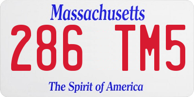 MA license plate 286TM5