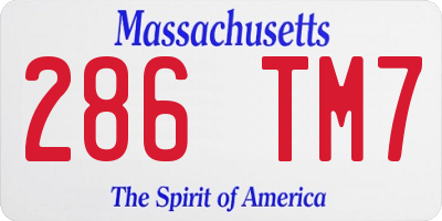 MA license plate 286TM7