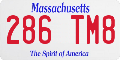 MA license plate 286TM8