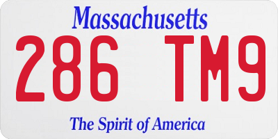 MA license plate 286TM9