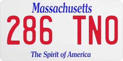 MA license plate 286TN0
