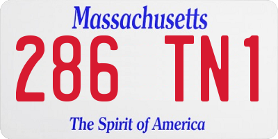 MA license plate 286TN1