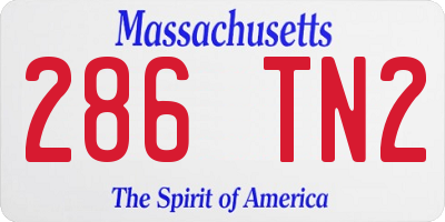 MA license plate 286TN2