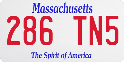 MA license plate 286TN5