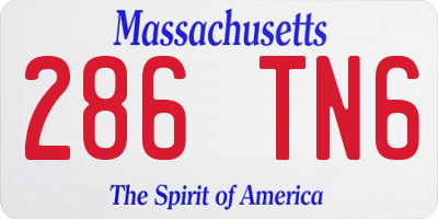 MA license plate 286TN6