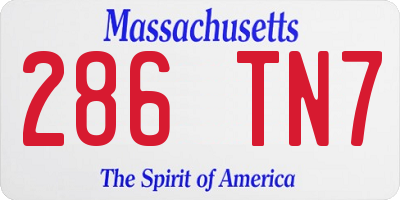 MA license plate 286TN7