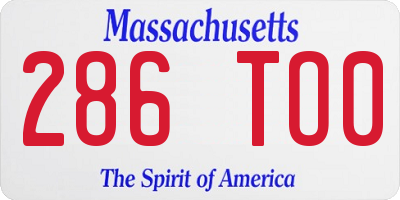MA license plate 286TO0
