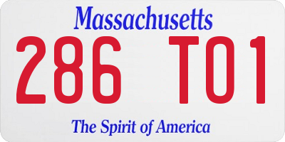 MA license plate 286TO1