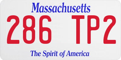 MA license plate 286TP2