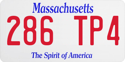 MA license plate 286TP4