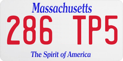 MA license plate 286TP5