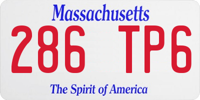 MA license plate 286TP6